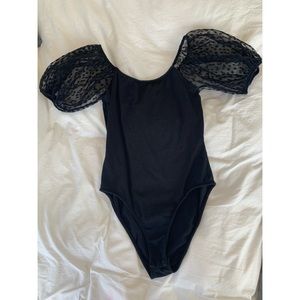 Black Puff sleeved bodysuit